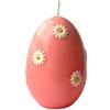 Cereria Di Giorgio - Candela a forma di uovo con margherite grandi in cera - Colore Rosa Polvere - Durata 70 ore - Lavorazione artigianale - Con sacchetto regalo - Made in Italy