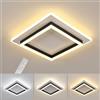Goeco Plafoniera LED Soffitto Dimmerabile 41W 40CM Lampada da Soffitto Quadrata Con Telecomando 3000K-6500K Plafoniera LED Moderno in Acrilico per Camera da Letto Soggiorno Cucina, Bianco
