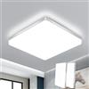 Goeco Plafoniera LED Soffitto, 48W Lampada da Soffitto Quadrata Moderna per Bagno, Corridoio, Cucina, Camera da Letto, 6500K, 2 Pezzi