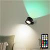 LuminexDesigns Senza Fili Applique da Parete LED per Interni, Ricaricabile Nero Lampada da Parete RGB 7 Colori Dimmerabile con Telecomando, Touch e Timer, per Camera da Letto e Cucina Bagno