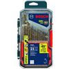 BOSCH CO21B Set di 21 punte da trapano in metallo Cobalto M42 con gambo piatto per applicazioni di foratura in acciaio inox, ghisa, titanio, metallo leggero, alluminio