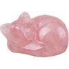 Tiardey Ornamento di Gatto in Quarzo Rosa Statua di Gatto Addormentato in Cristallo Regali a Tema Gatto per la Decorazione della scrivania di casa Regalo di Cristallo Adatto per Donne Uomini 1 pz