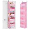 GRANNY SAYS Porta Oggetti da Appendere con 5 Tasche, Pack de 1 Organizzatore da Porta, Portaoggetti Bagno da Appendere, Organizer da Appendere per Camera da Letto, Behind of Door Organizer, Rosa