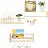 BONJUME Libreria Per Bambini, 3PCS Libreria Da Parete In Legno Multifunzionale Per Cameretta Con Perline Di Legno Decorazione Da Parete Mensole Sospese Per Sala Giochi Camera Da Letto - 40x10cm