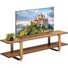 HollyHOME Mobile TV Soggiorno Tavolo TV 140cm Bambù 2 Ripiani Mobile Porta tv Salvaspazio Salotto Camera da Letto, Naturale-B