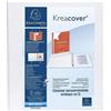 Exacompta - 51843E - 1 Raccoglitore Personalizzabile Kreacover - 4 Anelli a D 40 mm - Copertina Foderata PP con Tasca Fronte/Dorso/Retro - Dorso 64 mm - F.to Esterno 28.5x32 cm per A4 Maxi - Bianco