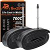 YunSCM 2PCS 25/34-622 28 pollice bike Camera d'aria 700CX25/28/32/34C FV80mm Valve Compatibile 700C bike Camere d'aria 28x1.00 28x1.10 28x1.25 700x25C 700x26C 700x28C 700x30C 700x32C 700x34C