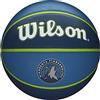 Wilson Pallone da Basket NBA TEAM TRIBUTE BSKT, Utilizzo Outdoor, Gomma, Misura 7, Blu/Blu Scuro (Minnesota Timberwolves)