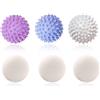 KEWUF 3 Pcs Palline per Asciugatrice E 3 Pcs Palline per Asciugatrice, Palle Lavatrice, Sfere Asciugatrici, Sfera Palla Asciugabiancheria, Dryer Balls Riutilizzabili, Naturale Antistatica Velocizza