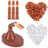 Deciniee Pratica Mano per Unghie Acriliche, 3 Dita Regolabili e 200 Punte per Unghie Sostituibili Bianco/Marrone, Kit Professionale per Manicure