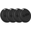 SBS Track My Dual Kit, Set da 4 Localizzatori Smart Tag compatibili con Apple Find My (iOS) e Google Find Hub (Android), Finder Trova Oggetti Chiavi, Batteria CR2032 Inclusa, Foro Portachiavi, Nero