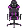 Oversteel - ULTIMET Sedia da gaming professionale in similpelle, braccioli 2D, regolabile in altezza, schienale reclinabile a 180°, pistone a gas classe 3, fino a 120Kg, colore Viola