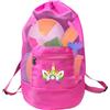 LOHAME Borsa giocattolo da spiaggia rosa per giocattoli da spiaggia, giocattoli acquatici, zaini, borsa da spiaggia, borsa a rete con motivo a unicorno, sacco per la pulizia per bambini, ragazze