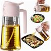 TrendPlain Spruzzino Olio per Friggitrice Aria 470ml, Dosatore Olio 2 in 1, Oliera Spray per Cucina, Insalata e Aceto, Accessori Cucina senza BPA (Pesca)