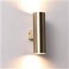 Alpinaluz Applique da Parete Up & Down con 2 Attacchi GU10, Design Cilindrico in Metallo, Lampada Decorativa da Interno per Corridoio, Camera e Soggiorno, IP20 (Oro)