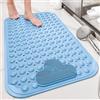 ZAHDMA Tappetino Doccia Antiscivolo 106x66cm,Tappeto Doccia Antiscivolo con Ventose e Fori di Drenaggio,per Vasca,Bagno,Blu