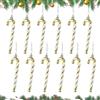 RCYHCY 12 PCS Bastoncini di Zucchero Natalizi, 13cm Bastoncini Natalizi Decorazioni, Candy Cane Albero di Natale con Cordino, Candy Cane di Natalizie per Decorazione Albero di Natale (gold)