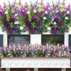 Famibay 12 fiori artificiali per esterni, resistenti ai raggi UV, piante finte in plastica, piante arbustive per interni ed esterni, fioriere da appendere, per giardino, finestra, casa, decorazione da