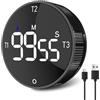 Ultralent Timer da Cucina Digitale Magnetico, 3 Canali Indipendenti con Conto alla Rovescia/Avanti, Display LED, Allarme Forte e Ricarica Type-C - per Cucina, Cottura, Forno, Fitness, Ufficio, Yoga(Nero)