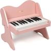 ZIPPY Tastiera Pianoforte per Bambini, 25 tasti digitale, volume regolabile, mini strumento educativo musicale, giocattolo in legno per ragazze e ragazzi. (Rosa)