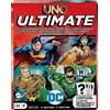 Mattel Games UNO Ultimate DC - Gioco di carte per bambini, fan, adulti e notte in famiglia con 4 mazzi di personaggi, 4 carte da collezione e regole speciali