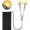 Joycabin Luci a LED in miniatura per case delle bambole, mini luci doppie con porta batteria AA (bianco caldo)