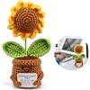 Yegookay Bye Bye School Stress Work Bestie - Girasole all'uncinetto, regalo per pazienti con cancro, regalo di incoraggiamento per anestesia, antistress, calendario dell'Avvento per donne, buona fortuna nel