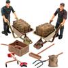 Zerodeko Trattori 1 32 12 pezzi personaggi agricoli set di giocattoli in plastica modello realistico agricolo accessorio per gioco di ruolo
