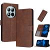 PanXCase Cover Libro per Xiaomi Redmi Note 15 Pro Plus Pro+/Poco M8 Pro 5G - Custodia PU Pelle Wallet, Supporto, 3 Porta Carte, Magnetica Antiurto Case (Marrone)