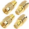 TengKo SMA Spina Maschio a RP-SMA Femmina RF Connettore diritto placcatura oro per Wi-Fi Ripetitori antenna Antenna Cavo segnale di prolunga (4Pack)