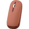 T'nB - Color 3, mouse wireless Bluetooth e USB, ultra sottile con cinturino da polso retrattile, connessione istantanea, silenziosa, compatibile con Windows Mac Linux, durata della batteria - Rosso