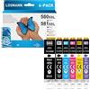 LOSMANN Cartucce compatibili per Canon PGI-580 XXL CLI-581 XXL per Pixma TS6350 TS6150 TS8150 TS8250 TS6250 TS705 TS705a TS8151 TS6151 TS8152 TS9150 TS9155 TS9550 TR7550 TR8550 (6-Pack)