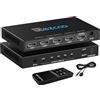 ROFAVEZCO 4K@120Hz Switch HDMI 2.1 4x1 Estrattore Audio VRR ALLM HDCP2.3 ARC HDR10+CEC Ottico SPDIF Ottico e Uscita Audio AUX da 3,5 mm, Switch HDMI 4 IN 1 OUT Telecomando IR Digital EDID per PS5 XBOX NVIDIA