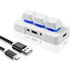 PCsensor Mini Tastiera 3 Tasti USB Tipo C Cablato Tastiera Meccanica Gioco Hotkey Programma Personalizzato con LED RGB per Gaming, OSU, Ufficio, Lavoro per PC