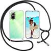 ISOI Cover con Cordino per Realme C67 4G, Custodia Trasparente con Collana Tracolla Laccio Collo Ultra Sottile Morbido TPU Silicone Antiurto AntiGraffio Antiscivolo Case, Nero