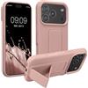 kwmobile 1x Custodia Compatibile con Apple iPhone 17 PRO - Cover Supporto Dita - Back Case per Smartphone - Protezione Gommata Rosa Antico