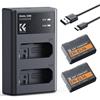 K&F CONCEPT EN-EL14 Batteria (2-Pack), 1050mAh Batteria Caricabatteria Dual Slot Compatibile con Nikon D3500 D5600 D3200 D3300 D3400 D5500 Coolpix P7800 P7700 P7200 P7100 P7000