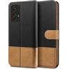 BEZ Cover per Samsung A52/A52S 5G, Custodia Portafoglio Galaxy A52 in Tela e PU Pelle Con Chiusura Magnetica, Nero