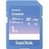 SanDisk Creator Scheda SD UHS-II 1TB (Per DSLR i Fotocamere Mirrorless, 6K i 4K Video, V60, UHS-II, Velocità fino a 280 MB/s, RescuePro Deluxe, Class 10, U3, 1 mese di Adobe Creative Cloud)