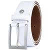 Lindenmann Mens leather belt/Mens belt, leather belt XL curved, white, Größe/Size:90, Farbe/Color:bianco