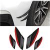 CGEAMDY 4 Pezzi Splitter per Spoiler Anteriore Auto, Canards Splitter Pins, Alette Spoiler Pinne Universali (Nero Pianoforte)