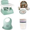 Thermobaby Booster della sedia per bambini + scatole di conservazione + scatola piatto a microonde + bavaglini semi-rigidi