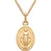 Alexander Castle Ciondolo in oro 9 ct, con medaglietta votiva - Catenina in oro 9 ct con medaglietta spessa 14 mm con finitura opaca