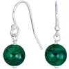 Bling Jewelry Semplici Orecchini Pendenti A Goccia Con Pallina In Malachite Verde Scuro, Pietra Preziosa, Con Chiusura A Uncino Francese. In Argento Sterling .925, Per Donne Adolescenti.