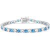 FANCIME Bracciale da tennis da donna, in argento Sterling 925, con zirconi e pietre sintetiche, idea regalo per donne e ragazze, larghezza 4 mm, lunghezza 18 cm, 18 centimeters, Argento sterling