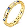 Hapour Anello da donna in argento Sterling 925, splendidi anelli impilabili per donne e ragazze, come regalo, misura 6-9, 8, Gemma, Zirconie sintetico