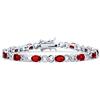 Bling Jewelry Bracciale da tennis con nodo d'amore romantico simbolo di infinito milgrain con rubino simulato da 9CT, zirconi cubici rossi AAA ovali CZ per donne placcato argento