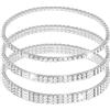 Suyi Cavigliera elastica da donna con strass, da tennis, elasticizzata, Cristallo Argento, lega