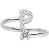 Purelei® Anello Lettere - Anello da donna in acciaio inossidabile resistente - Anelli impermeabili - Anelli regolabili dalla taglia 50 alla 60 - Gioielli alla moda per il tuo look personalizzato, 50