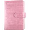 JIANTA A6 Raccoglitore ad 6 Anelli, Copertina per Raccoglitore a 6 Anelli in Pelle PU Ricaricabile per Carta di Riempimento A6, Texture Coccodrillo (Rosa, Carta Interna Non Inclusa)